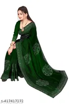 Georgette Saree for Women, Green 