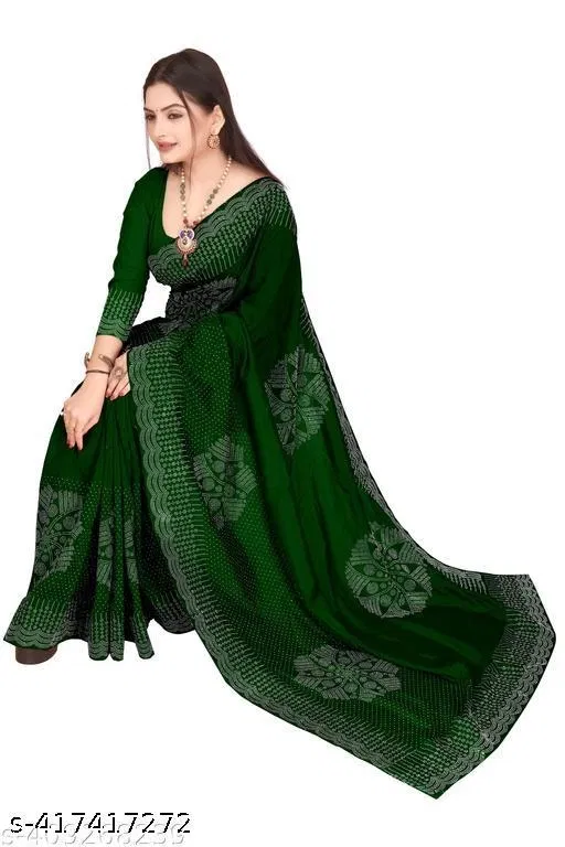 Georgette Saree for Women, Green (5.5 M)