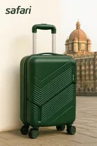 Safari Carter Cabin Size Trolley Bag Hard Shell Spinner Luggage, 55 cm, Dusk Green 