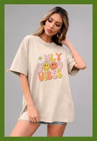 Oversized Cotton Blend T-shirts for Women 
