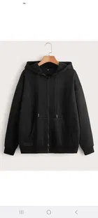 Fleece Solid Hoodie for Women, Black 