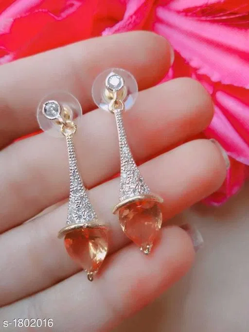 Brass Earring for Women (Grey, Free Size)