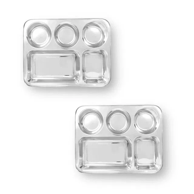 JENSONS 2 Pcs Steel 5 Partition Plate (12.7 cm Dia)