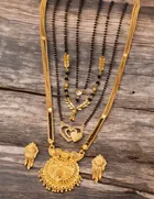 Combo of 4 Pcs Mangalsutras with Earrings Set for Women 