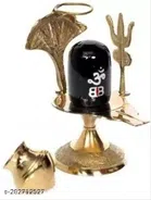 Brass Shivling Idol (Gold & Black)