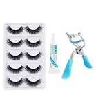Lenon Makeup Accessory Beauty Eyelash Glue 1, False Eyelash 5 & 1 Eyelash Curler 