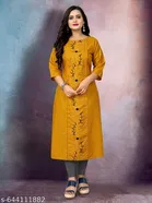 Floral Embroidered Cotton Blend Kurti for Women, Pack of 2 