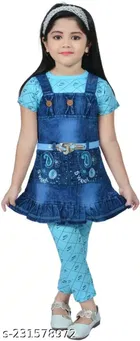 Cotton & Denim Clothing Set for Girls 