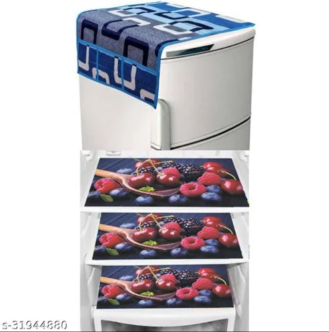 Fridge Cover Set (Multicolor, Set of 4)