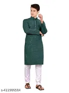 Embroidered Mandarin Neck Kurta for Men 