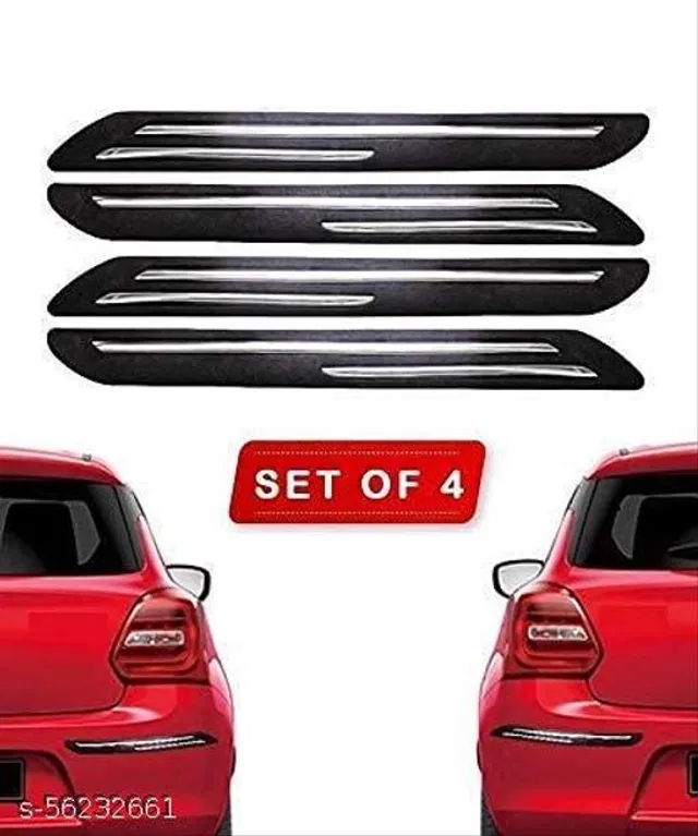 Rubber Car Bumper Protector (Black, Pack of 4)