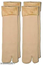 Spandex Winter Socks for Women (Beige, Set of 2)