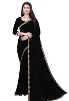 Lycra Blend Embroidered Saree for Women 