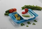 3 in 1 Chopping Board with Tray & Strainer (Blue & White)