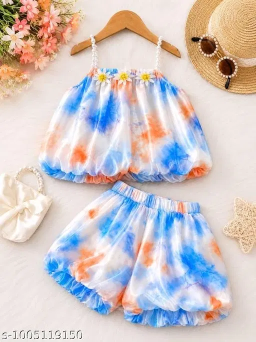 Silk Blend Clothing Set for Girls (Multicolor, 0-6 Months)
