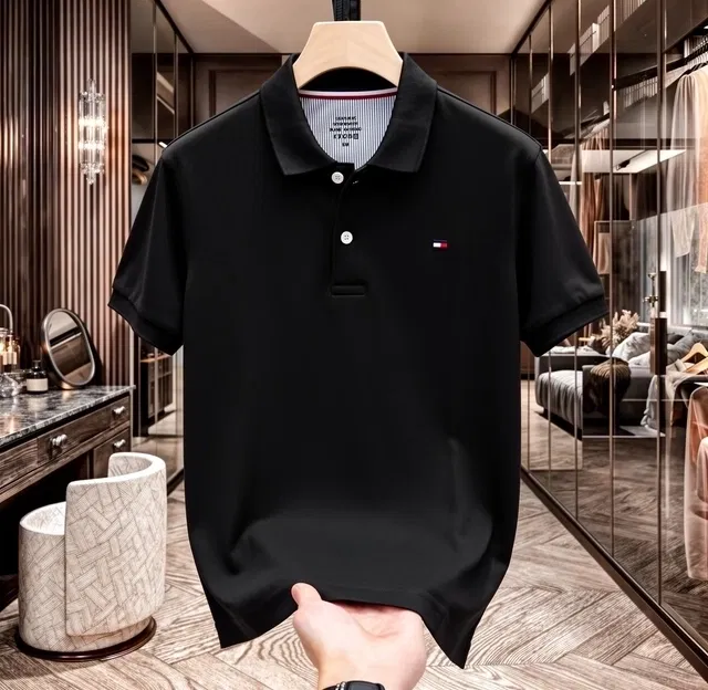 Cotton Matty Solid T-shirt For Men, Black (XL)