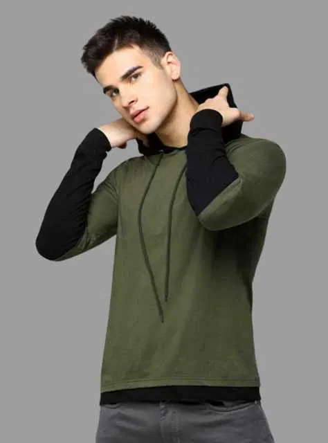 Casual Sweatshirt for Men (Olive, M) (S37)