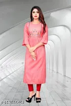 Rayon Slub Printed Kurti for Women 