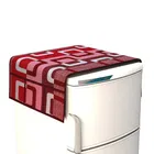 WISHLAND 1 Pc Fridge Cover for Top with 6 Pockets, 2 Handle Cover, 3 Fridge Mats 