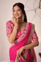 Bandhani Printed Saree for Women 