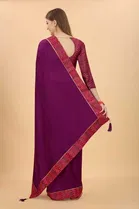 SVB Vichitra Silk Women Jacquard Saree With Un-Stitched Blouse 