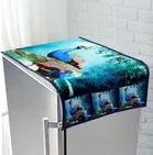 PVC Printed Fridge Top Cover with 3 Pcs Shelf Mats & Handle Cover 