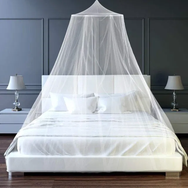Polyester Double Bed Mosquito Net (White)