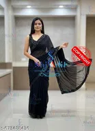 Georgette Embellished Saree For Women, Black