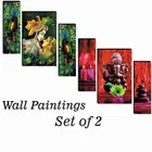 MDF 2 Pcs Designer Wall Painting for Home & Office 