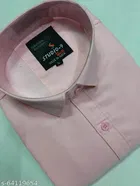 Cotton Blend Solid Shirt for Men, Pink 