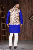 Colorblocked Cotton Kurta Set for Men 
