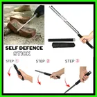 GLUMMY Foldable Self Defense Stick (Black & Silver, 24 inch)