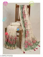 Cotton Linen Saree for Women 