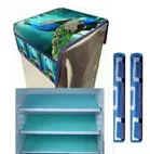 Knit Printed Fridge 3 Pcs Mat with 2 Pcs Handle & Top Cover 