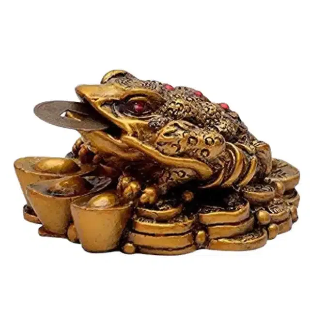 Polyresin Fengshui Three Legged Toad Showpiece (Bronze, 7 cm)