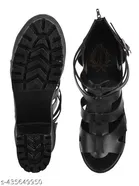 Solid Synthetic Block Open Toe Heels for Kids 