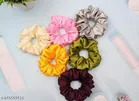Multicolor Pure Silk Scrunchies for Women 