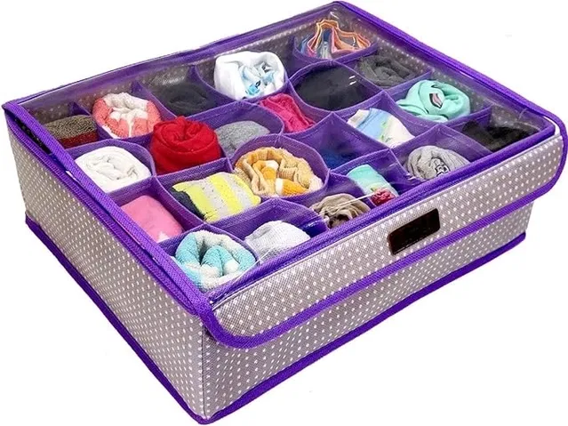 Non-woven Foldable Cloth Cover cum Organizer (Purple)