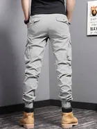 Cotton Blend Solid Trackpant for Men, Grey 