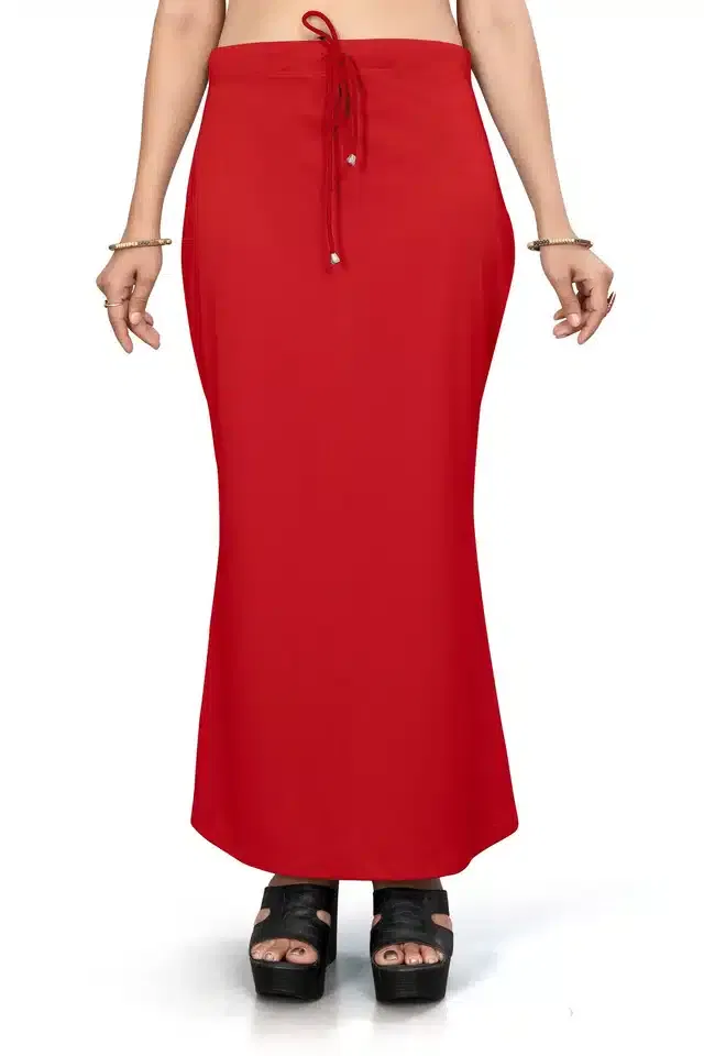 Lycra Solid Saree Petticoat for Women (Red, XXL)