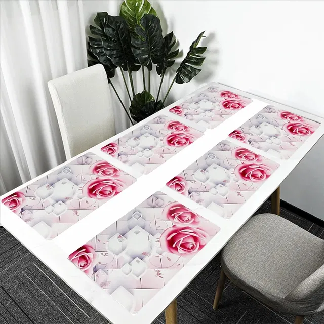 PVC Printed Dining Table Placemats (Multicolor, 30x45 cm) (Pack of 6)