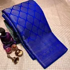Litchi Silk Zari Woven Saree for Women, Blue 