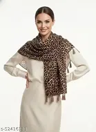 Printed Georgette Stoles for Women, Black & Brown 