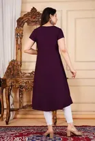 Solid Crepe Kurtis for Women, Wine 