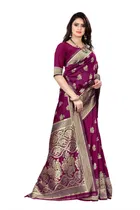 Silk Woven Design Saree for Women, Purple 