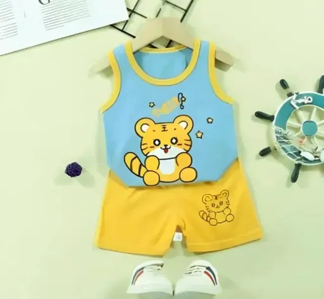 Hosiery Clothing Set for Kids (Sky Blue, 9-12 Months)