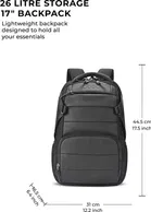 Gear Aspire 17, 26L Faux Leather Laptop Backpack for Men & Women, Black