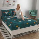 Homwatica Double Bedsheet Ballon Sea Green Print