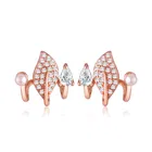 Brass Gold Plated Earrings for Women (Rose Gold, Set of 1)