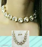 Beautiful Kundan Necklace Set for Women & Girls, White